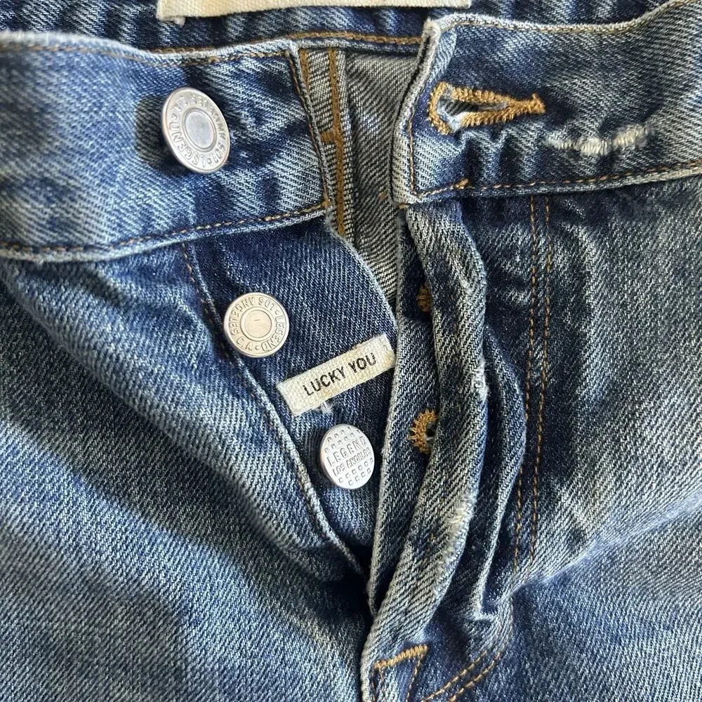 Lucky Brand Legend Vintage Straight Jeans Two Tone White Oak Cone Denim Sz 6